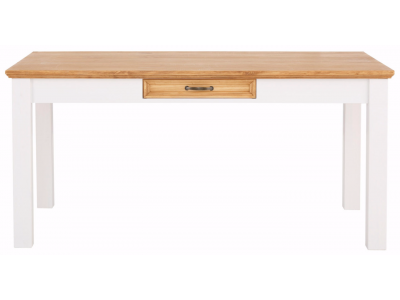 Mesa 140x80 de jantar em madeira acabamento com toque acetinado em cera natural e branco lavado | Coleção England
